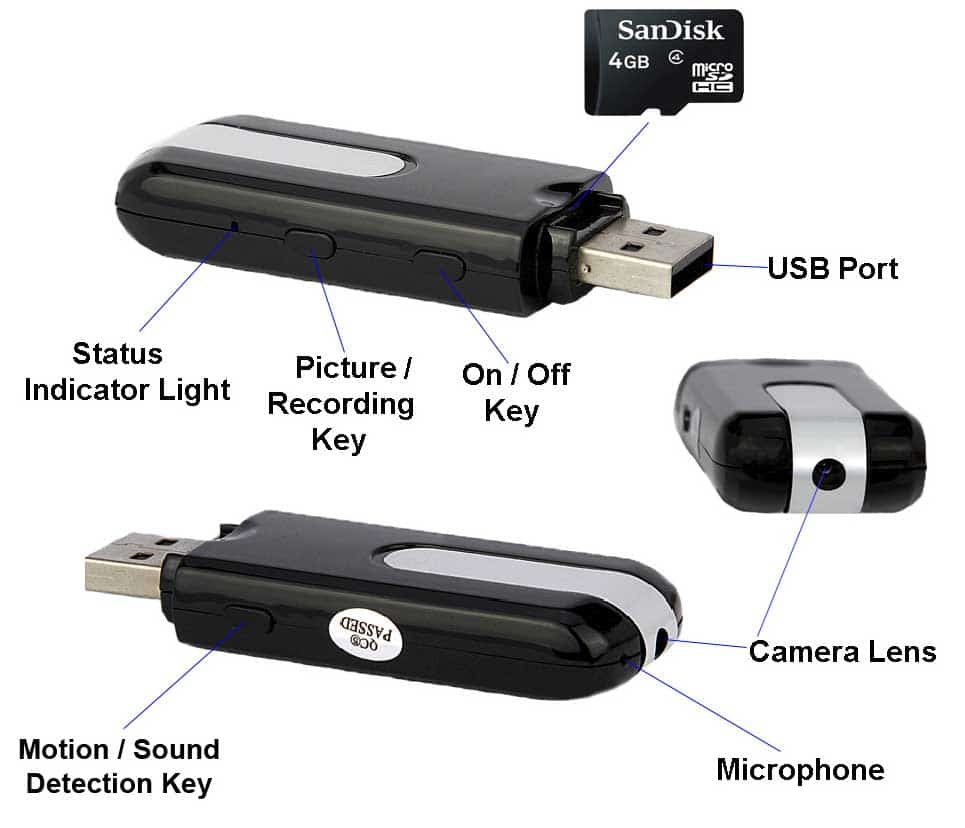 Camera siêu nhỏ ngụy trang USB này được gắn một mắt camera ngụy trang siêu nhỏ  giúp bạn quay video, chụp ảnh, ghi âm một cách chân thực và sống động nhất.